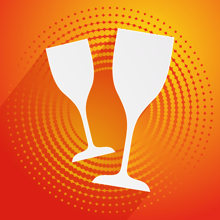Vector happy new year background with champagne glassesのイラスト素材