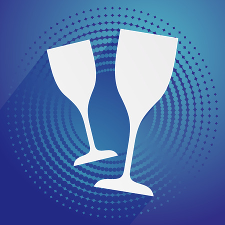 Blue happy new year background with champagne glassesのイラスト素材