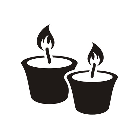 Black christmas candles icon isolatedのイラスト素材