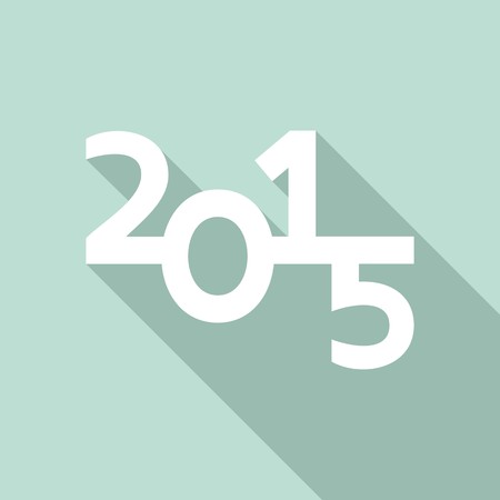 Happy new year card 2015 with long shadowのイラスト素材