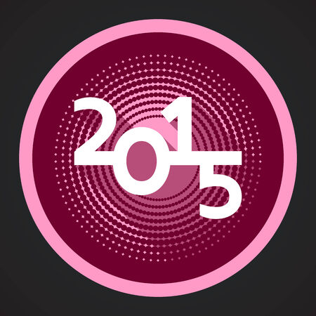 Vector modern red happy new year 2015 buttonのイラスト素材
