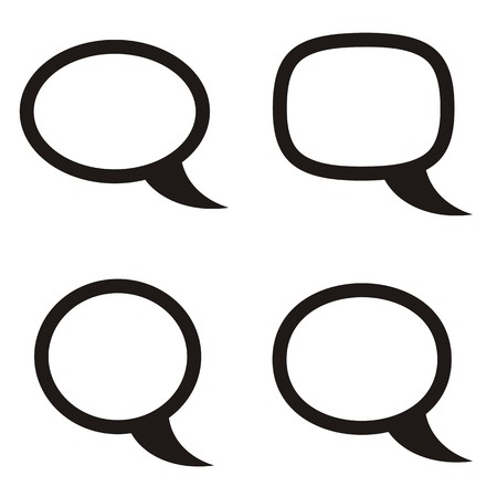 Set of black vector speech bubbles vector illustrationのイラスト素材
