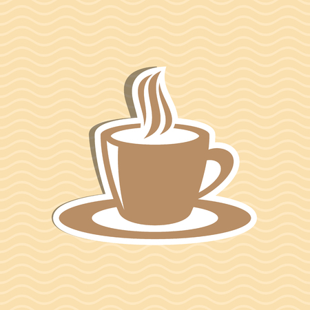 Brown cup of hot coffee icon vector illustrationのイラスト素材