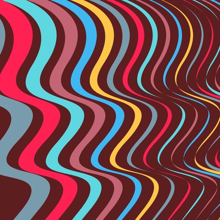 Colorful abstract vector wavy lines background retro colorsのイラスト素材