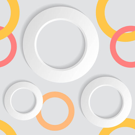 Seamless vector pattern with orange and white ringsのイラスト素材