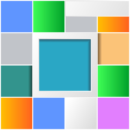 Infographic abstract background with colorful squares and shadowsのイラスト素材