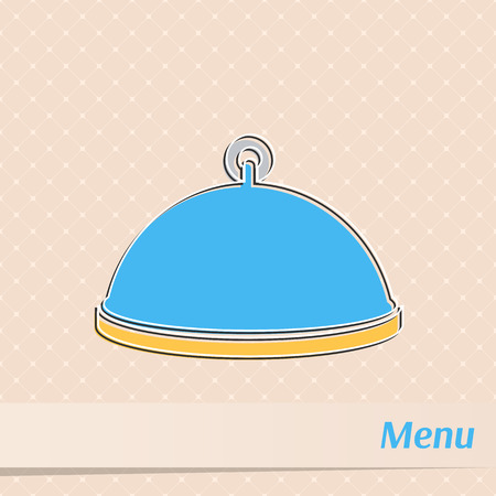 Retro restaurant menu design with serving trayのイラスト素材