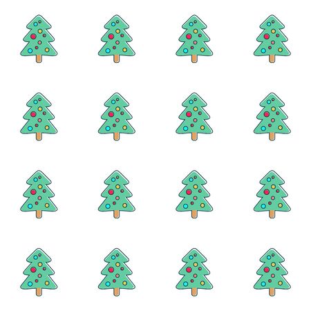 Cute simple seamless christmas pattern with christmas treeのイラスト素材