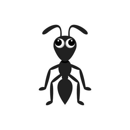 Simple ant cartoon character isolated on white backgroundのイラスト素材
