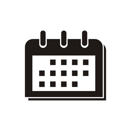 Simple black calendar icon isolated on whiteのイラスト素材