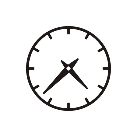 Black vector clock icon isolated on white backgroundのイラスト素材