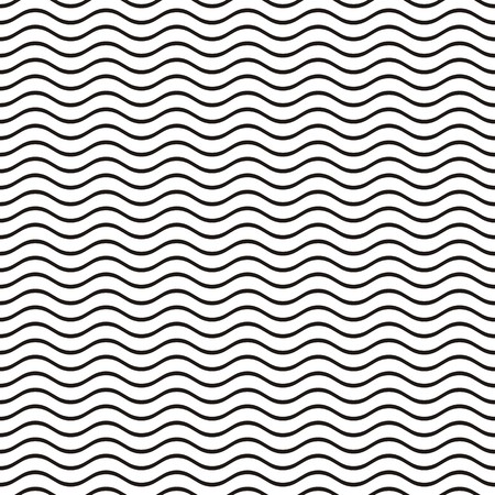 Black seamless wavy line pattern vector illustrationのイラスト素材