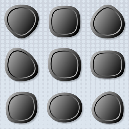 Dark original irregular round web buttons with shadowsのイラスト素材
