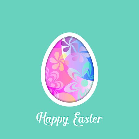 Happy easter greeting card with egg vector illustrationのイラスト素材