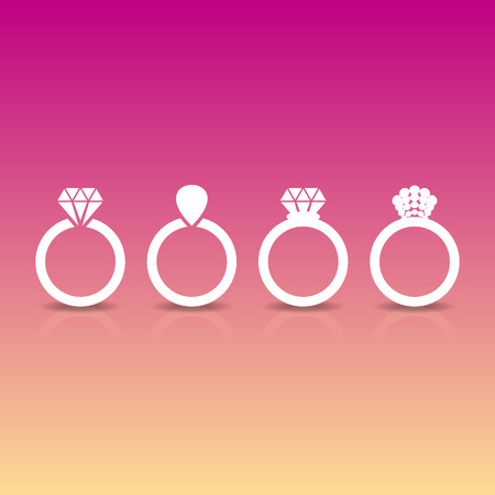 Modern vector background with engagement or wedding ringsのイラスト素材
