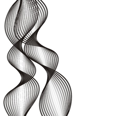 Black abstract wave design element on white backgroundのイラスト素材