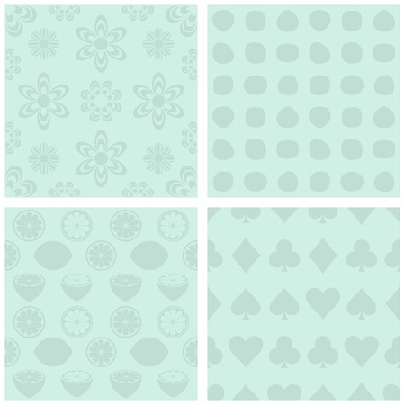 Vector seamless retro mint patterns simple vintage collectionのイラスト素材
