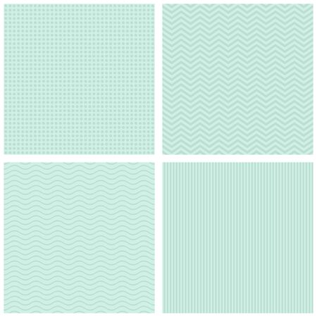 Vector seamless retro mint patterns simple vintage setのイラスト素材