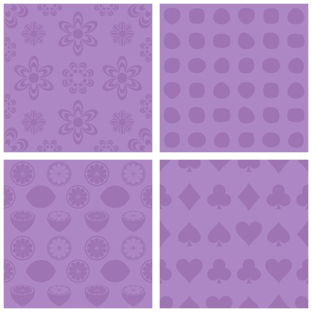 Vector seamless retro violet patterns simple vintage collectionのイラスト素材