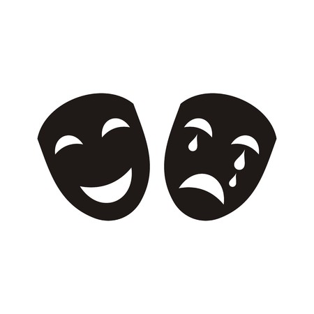 Black vector theatre icon isolated on white backgroundのイラスト素材