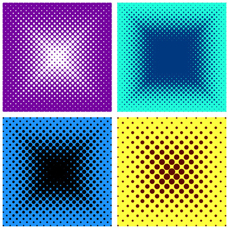 Colorful vector abstract backgrounds collection with halftone effectのイラスト素材