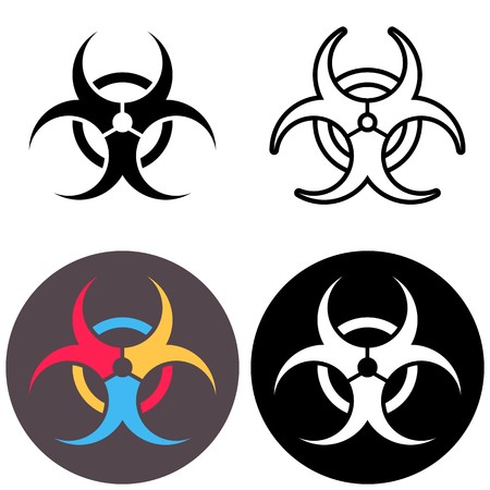 Different vector biohazard icons isolated on white backgroundのイラスト素材