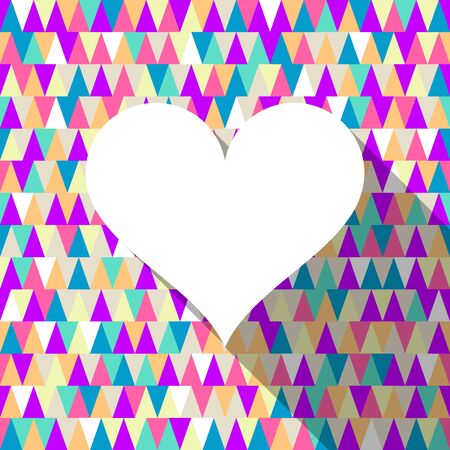 Seamless vector pattern with triangles and white heartのイラスト素材