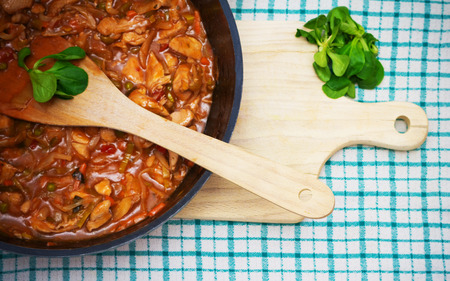 Chinese Cuisine - Pork with beans.の写真素材
