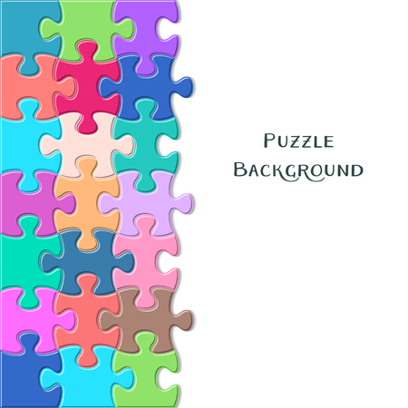 Colorful vector card with joined puzzle piecesのイラスト素材