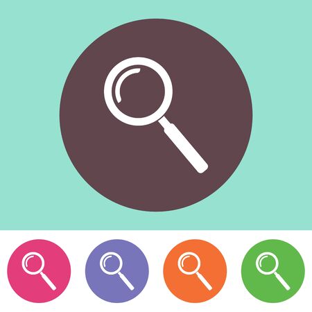 Single vector search icon on round colorful buttonsのイラスト素材