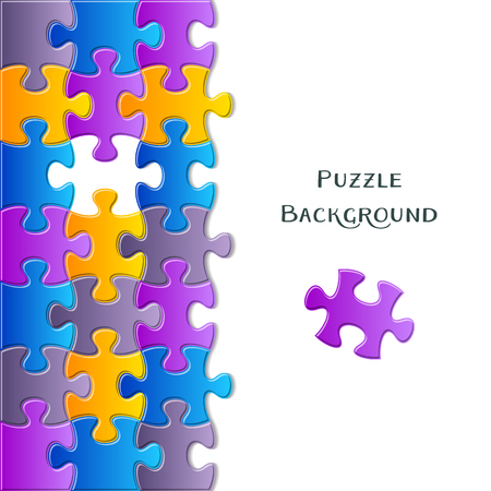 Vector card with colorful gradient joined puzzle pieces2のイラスト素材