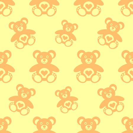 Vector seamless pattern with little cute teddy bearsのイラスト素材