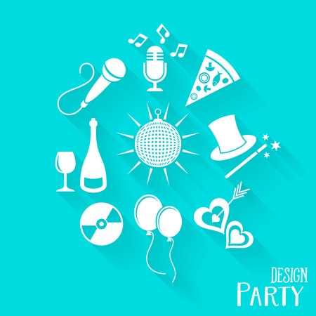 Party and entertainment icons set vector illustrationのイラスト素材