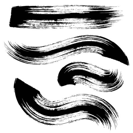 Various black brush strokes collectionのイラスト素材
