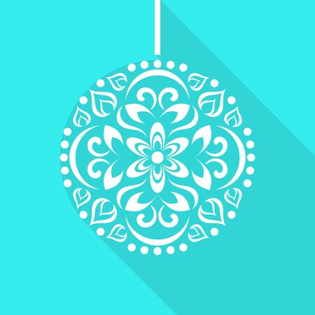 White christmas ball simple icon long shadowのイラスト素材