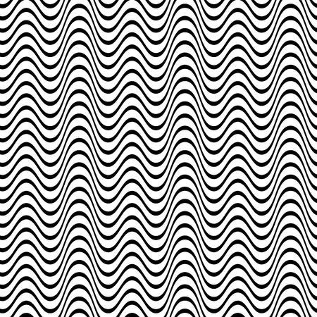 Seamless black irregular wavy line pattern vector illustrationのイラスト素材