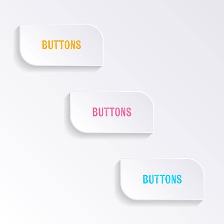 White vector blank progress buttons with shadowsのイラスト素材