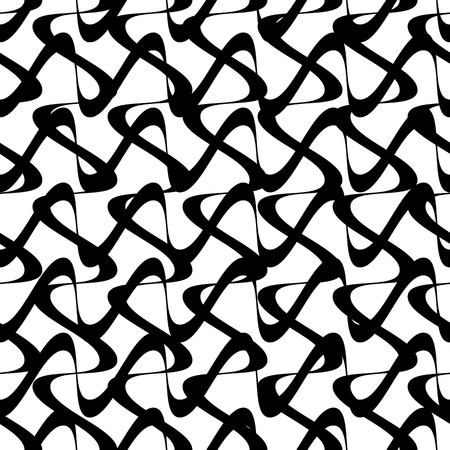 Abstract creative black vector wavy line seamless patternのイラスト素材