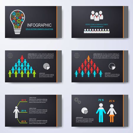 Vector template for presentation slides with infographic iconsのイラスト素材