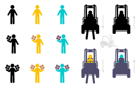 warehouse icon set isolated on white backgroundのイラスト素材