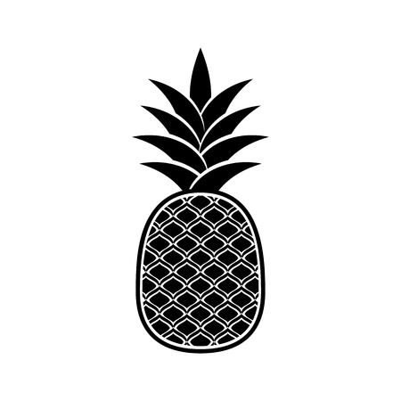 Black pineapple icon isolated on white backgroundのイラスト素材