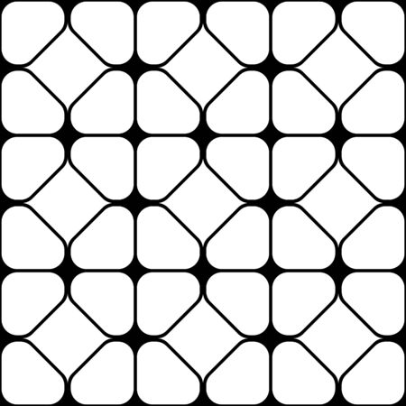 Black vector modern seamless pattern with abstract elementsのイラスト素材