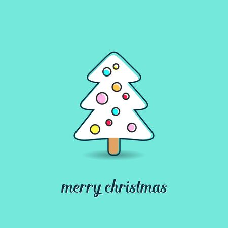 Simple vector christmas greeting card with christmas treeのイラスト素材