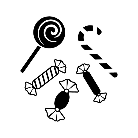 Simple black vector christmas sweets silhouette icon isolatedのイラスト素材