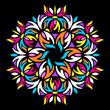 Colorful geometric abstract round mandalaのイラスト素材