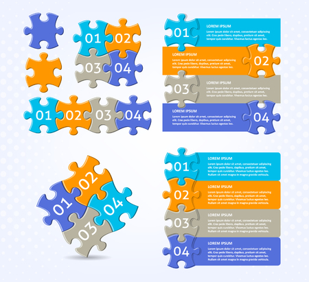 Trendy vector infographic puzzle designsのイラスト素材