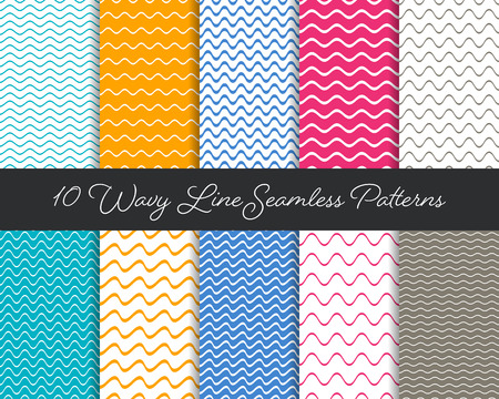 Vector wavy line seamless patternsのイラスト素材