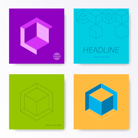 Minimalist square card cover design templatesのイラスト素材