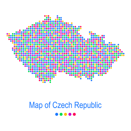 Map of czech republic vector dot patternのイラスト素材