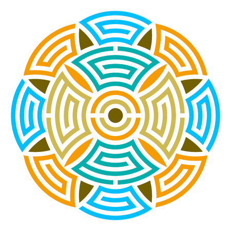 Geometric abstract round mandalaのイラスト素材